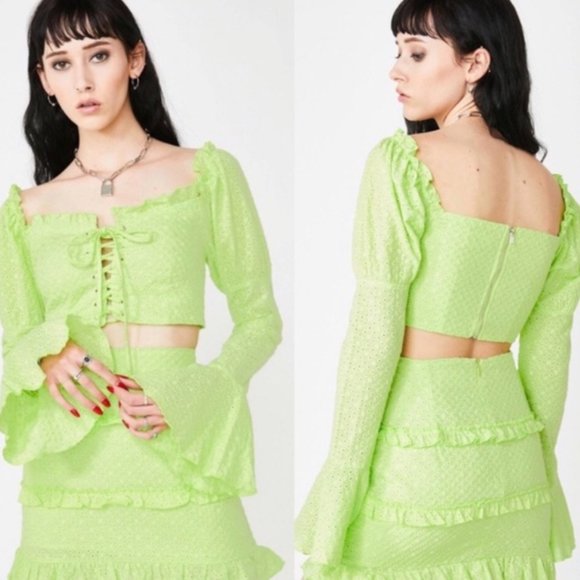 Love + Harmony White Atomic Nature Eyelet Crop - Picture 9 of 10